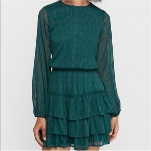 ❌ Sold ❌ Express smocked long sleeve ruffle tiered dress size L EUC!